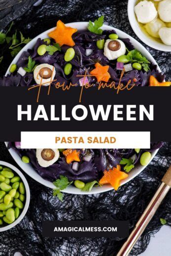 Halloween Pasta Salad Recipe with Bat Wings and Eyeballs!