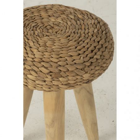 Tabouret Rond Teck Jacinthe D Eau Naturel J Line 42315