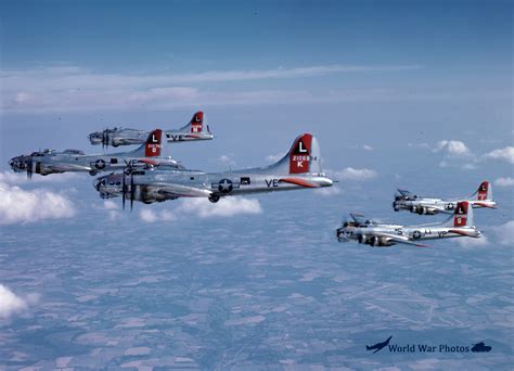 381st Bomb Group B 17 Formation In Color 1 World War Photos