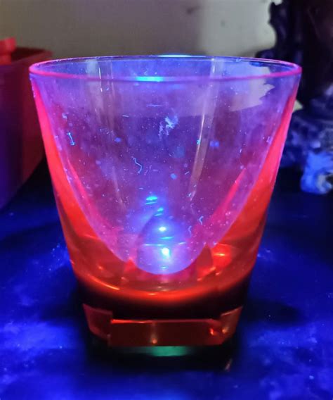 Vintage Drinking Glass Uv Reactive Cadmium Glass Furniture And Home Living Kitchenware