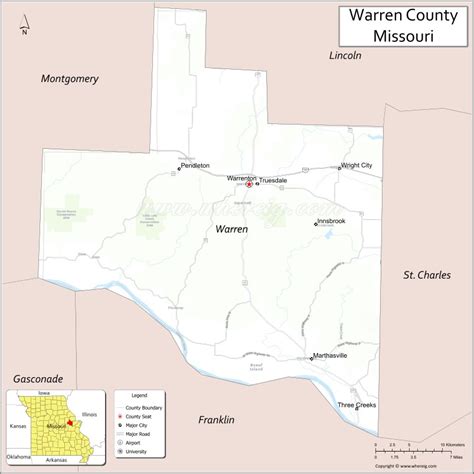 Warren County Map Missouri Where Is Located Cities Population