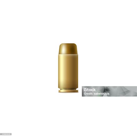Template Of Used Weapon Bullet Cartridge Realistic Vector Illustration ...