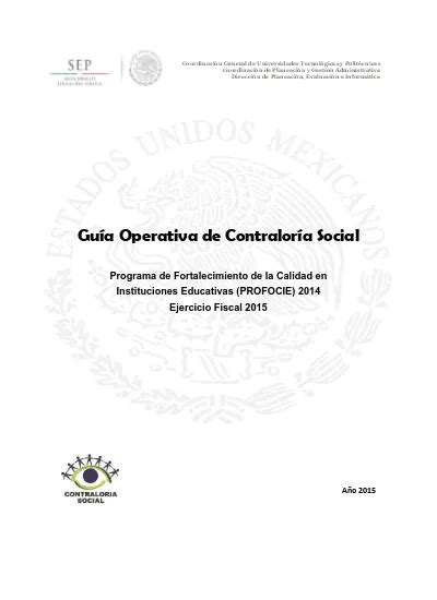 Guía Operativa De Contraloría Social