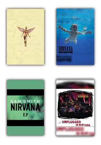 Cuadros Metálicos Discografía Nirvana Set 4 Piezas Envío gratis