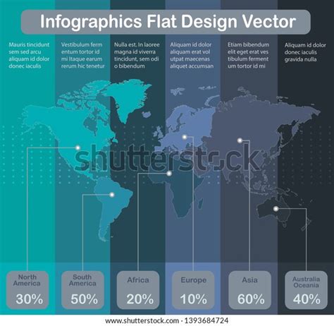 Infographics World Maps Continents Colors Stripes Stock Vector (Royalty ...