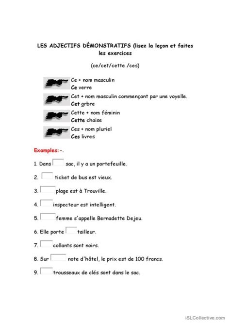 Adjectifs Fran Ais Fle Fiches Pedagogiques Pdf Doc