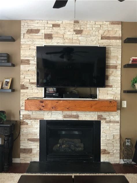 Gideon's DIY Faux Stone Fireplace Accent Wall | GenStone