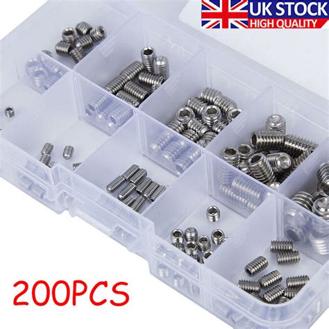 Pcs Stainless Steel Allen Head Socket Hex Set Grub Screw Assortment