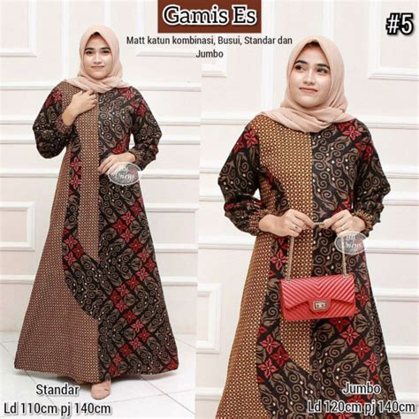 Gamis Es Batik Combination Of 2 Standard And Jumbo Motifs Ld 120cm