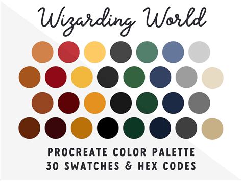 Wizarding World Dark Academia Procreate Color Palette Ipad Procreate