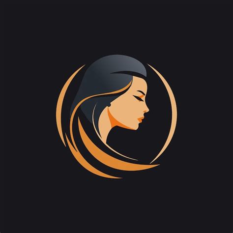 Premium Vector Women Beauty Circle Logo With Long Hair