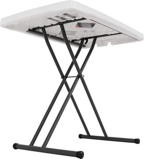 Lifetime Adjustable Folding Laptop Table Tv Tray Inch White