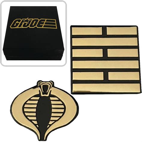 Gi Joe Cobra And Arashikage 24k Gold Plated Pin Box Set