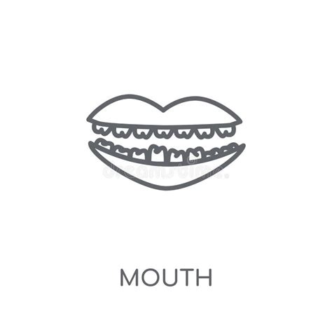 Mouth Linear Icon Modern Outline Mouth Logo Concept On White Ba Stock