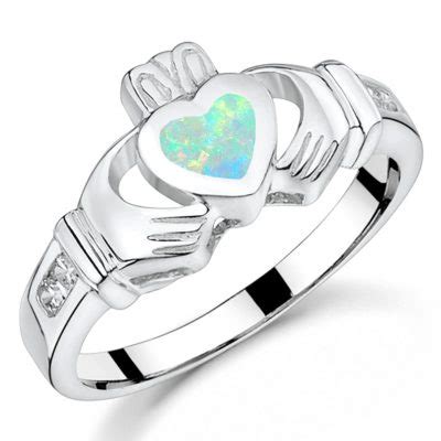 Opal Claddagh Ring October Birthstone Claddaghrings