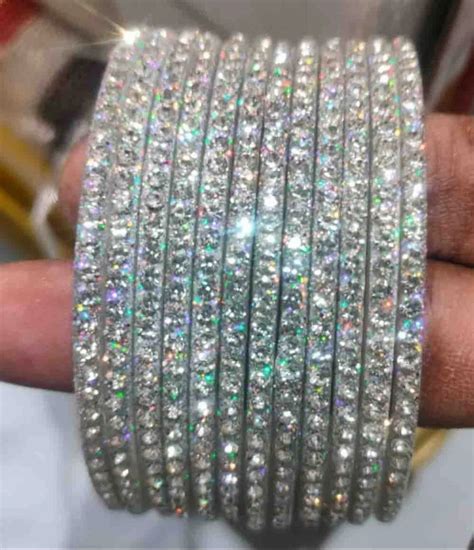 Silver Gilliter Glass Bangles Size Inches At Rs Set In Firozabad