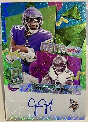 Spectra Justin Jefferson On Card Auto Retrospect Vikings Ssp