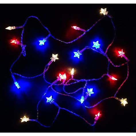 Patriotic Red White And Blue Star Lights Traditions