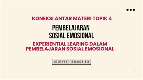 Pembelajaran Sosial Emosional Koneksi Antar Materi Topik