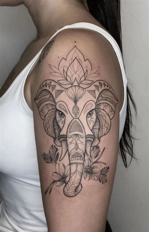 Tatuagem De Desenho De Elefante Indiano