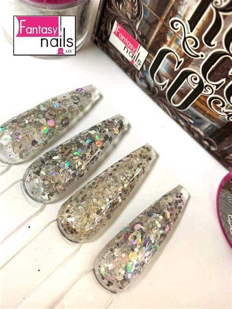 Coleccion De Acrilicos Ro Co Co Gris FANTASY NAILS 4 Pzas