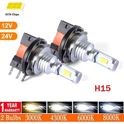 Xiyu Shop H15 Stili 6500K 2 Adet H15 H7 H4 LED Ampul Ar Far Fiyatı