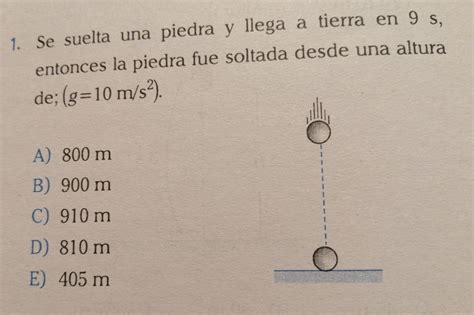 Se Suelta Una Piedra Y Llega A Tierra En S Entonces La Piedra Fue