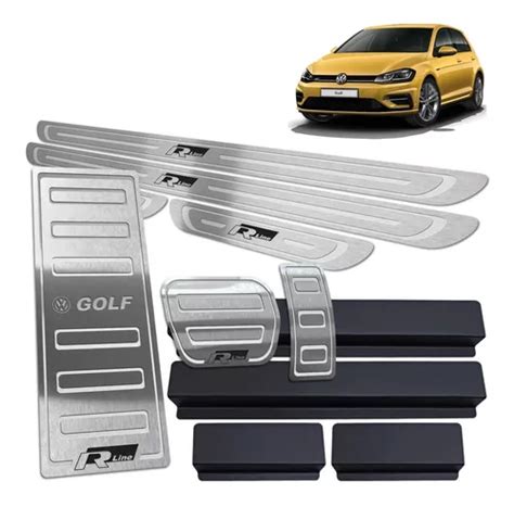 Soleiras Pedaleira Auto Descanso Golf R Line 18 19 Prata Br