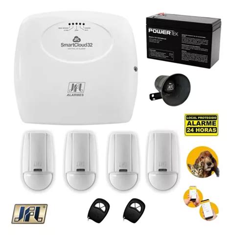 Kit Alarme Wifi Jfl Smartcloud 32 4 Sensores Sem Fio Frete grátis