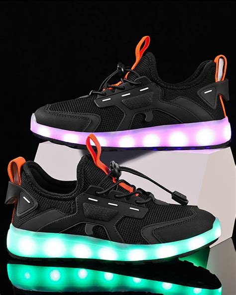 Black LED Light Up Sneakers for Kids