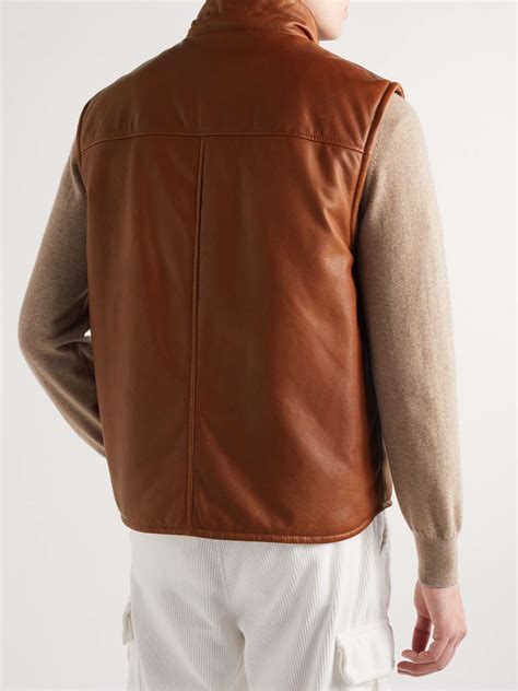 Brunello Cucinelli Cashmere Trimmed Leather Gilet For Men Mr Porter