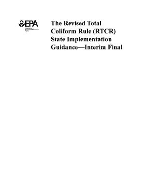 Fillable Online Epa The Revised Total Coliform Rule Rtcr State