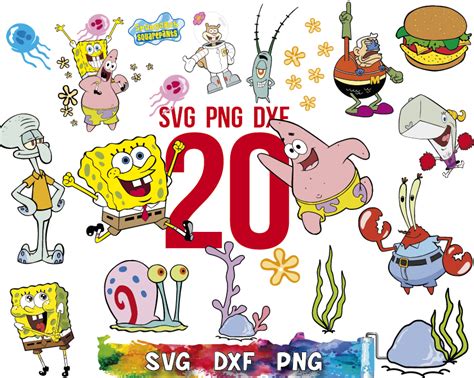 Scrapbooking Spongebob Squarepants Svg Png Pdf Cricut Sublimation