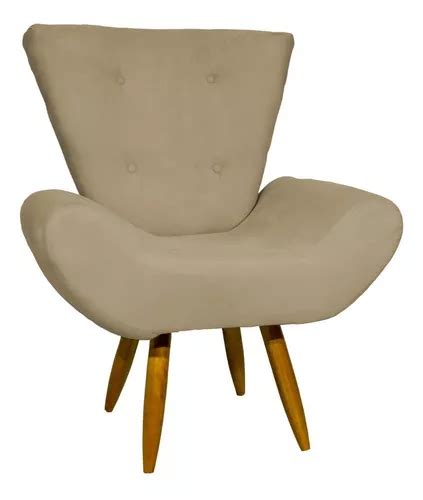 Poltrona Decorativa Cadeira Pé Palito Emilia Suede Cores Cor Nude MercadoLivre
