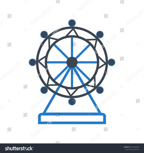 Color Ferris Wheel Illustration White Background Stock Illustration