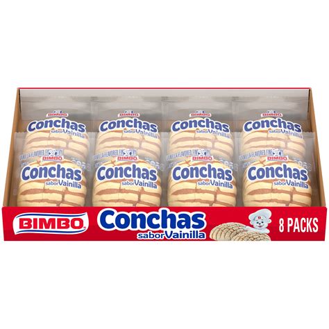 Bimbo Conchas Vanilla Flavored Fine Pastry 8 Pastries Per Box 1 Pound