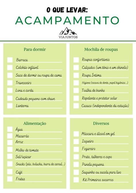 Checklist De Acampamento Desbrava7