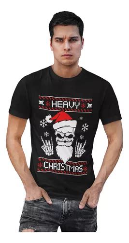 Playera Heavy Christmas Skull Navidad Festividades Meses Sin Intereses