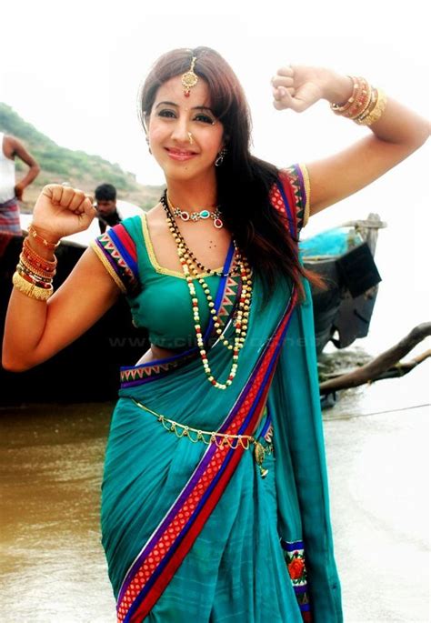 Hot Indian Actress Sanjana Hot Saree Meghana Raj Hot Navel