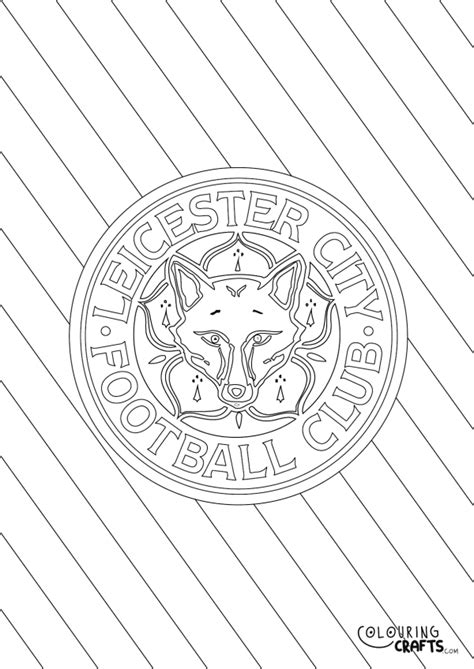 Striped Leicester City Badge Printable Colouring Page - Colouring Crafts