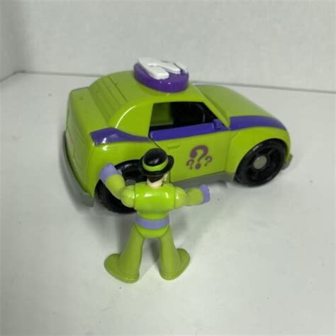 Imaginext RIDDLER CAR Vehicle & FIGuRE Batman Villain Set Dc Super ...