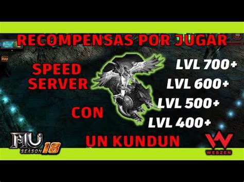 Recompensas Por Jugar Un Speed Server En Gmo L Mu Online Webzen Youtube