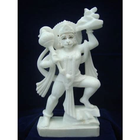 White Marble Hanuman Statue For Worship Packaging Type Thermocol