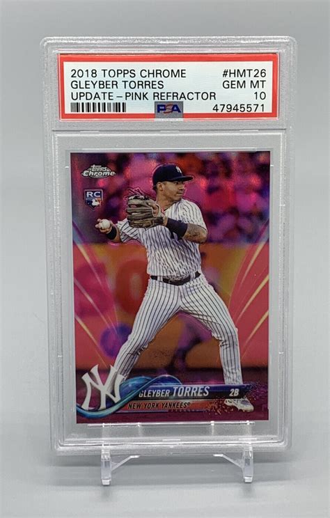 2018 Topps Chrome Update Pink Refractor HMT26 Gleyber Torres RC Gem