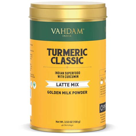 VAHDAM Golden Milk Tea Organic Turmeric Latte 40 Cups 3 53 Oz