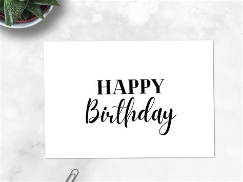 Printable Birthday Card Minimalist Simple Birthday Card PDF | Etsy