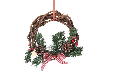 Premium Photo Wicker Wreath And Garland With Candle And Christmas