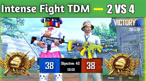 😱tdm 2 Vs 4 Intense Fight 2 Vs 4 In Tdm Gameplay Pubg Mobile Lite