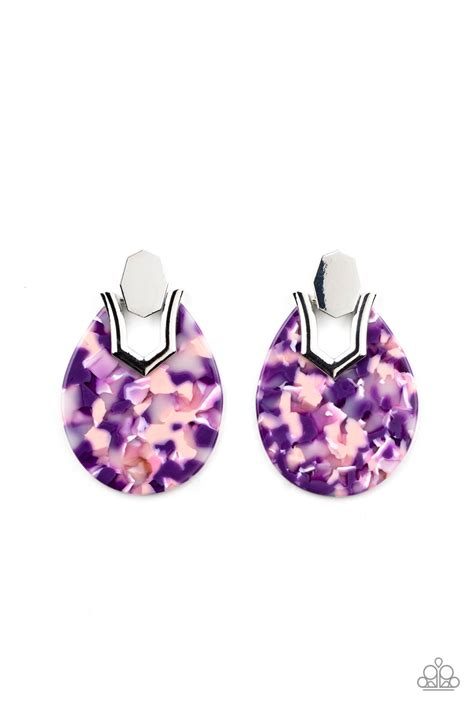 Haute Flash Purple Post Earrings Paparazzi Accessories Sassysblingandthings