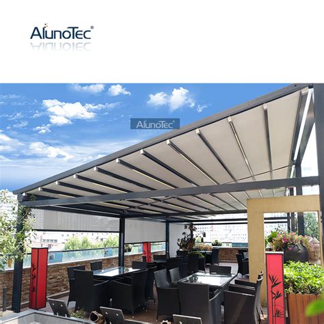 AlunoTec Pare soleil extérieur en aluminium auvent rétractable terrasse